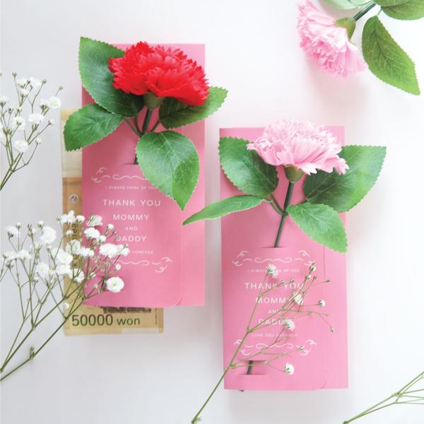 [잼스튜디오] 카네이션 비누꽃 용돈카드 (핑크)