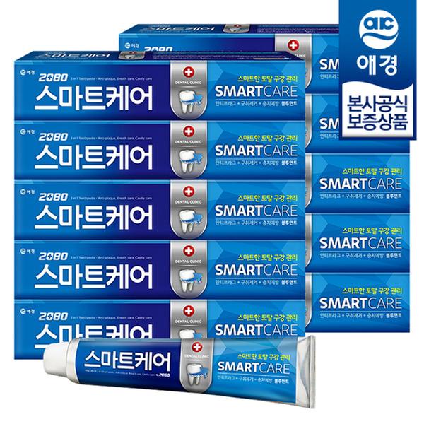 [애경] 2080 스마트케어 치약 190g x 10개