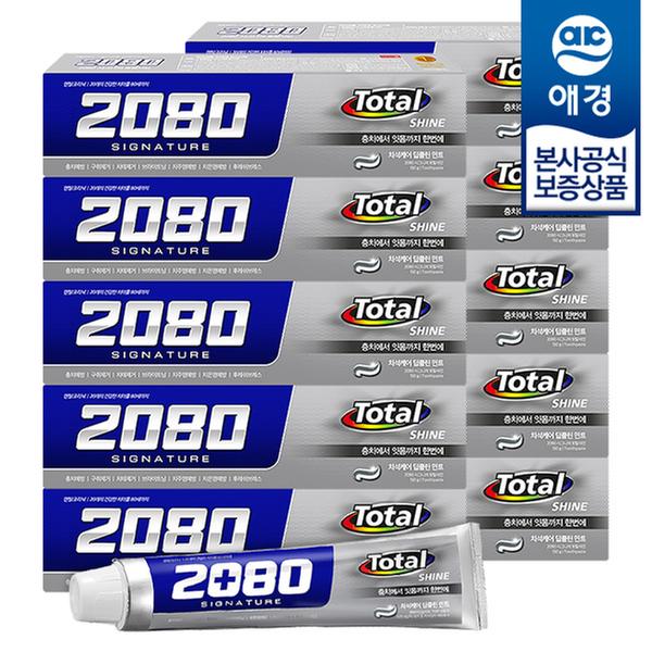 [애경] 2080 시그니처 토탈 샤인 치약 150g x 10개