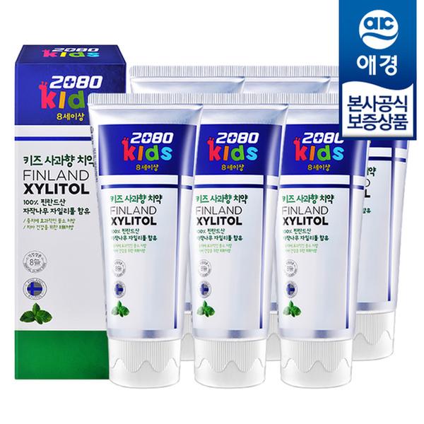 [애경] 2080 자일리톨 키즈 치약 사과향 80g x 6개