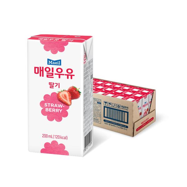 [매일유업] 매일우유 딸기 200ml * 24개