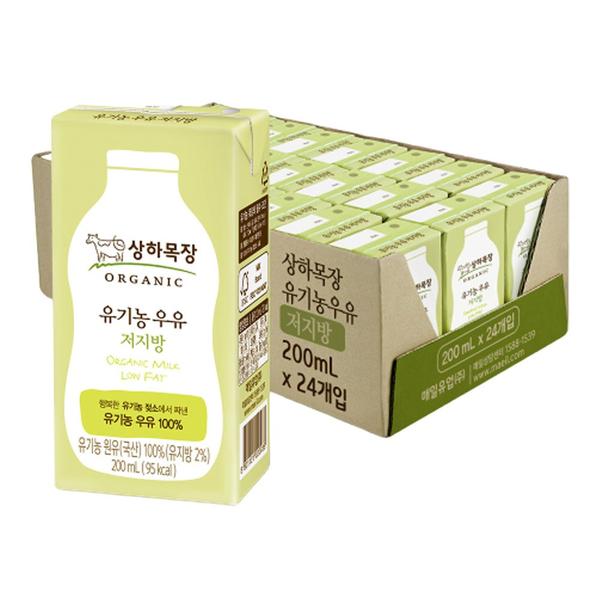 [매일유업] 상하목장 유기농 우유 저지방 200ml 24팩