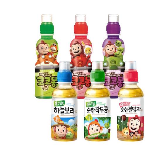 코코몽 어린이 음료 유기농차 5종 택 1 (유기농 하늘보리,유기농작두콩차,딸기,포도,사과)