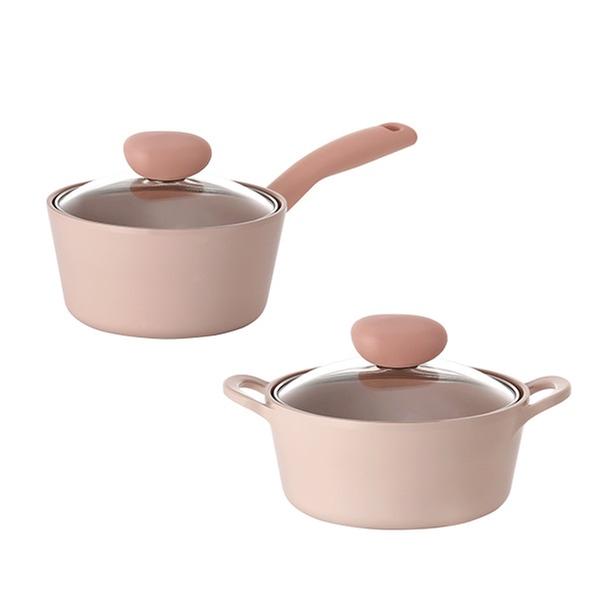 [네오플램] 샤베트 IH 18cm 냄비 2종세트 (18편수,18양수)