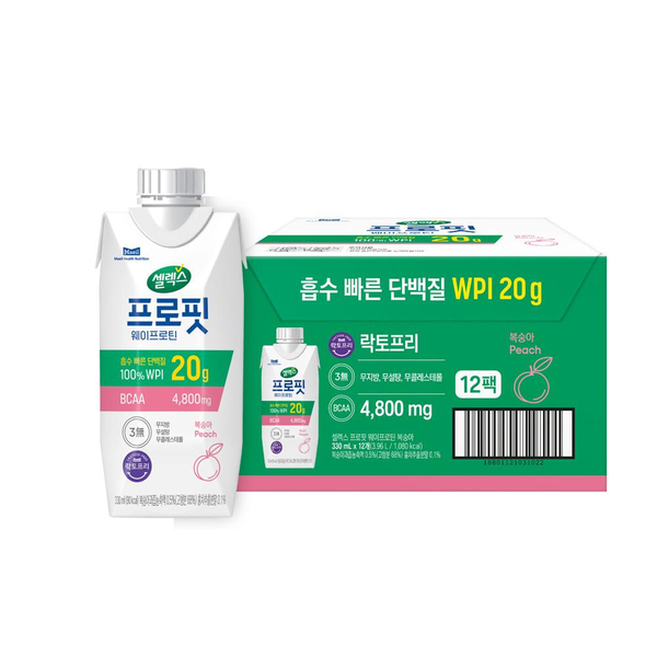 [매일유업] 셀렉스 프로핏 웨이프로틴 복숭아 330ml 12팩