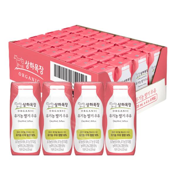 [매일유업] 상하목장 유기농 딸기 우유 125ml 24팩