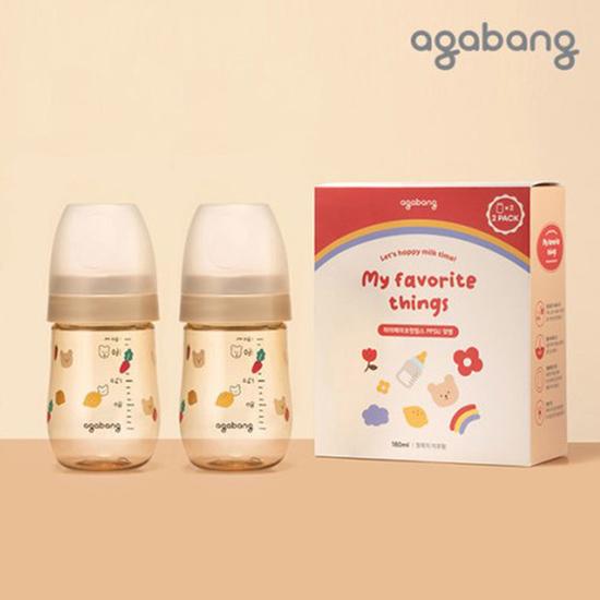 [아가방] 마이페이보릿띵스 PPSU 젖병 2팩세트(노꼭지) 180ml 01P082004