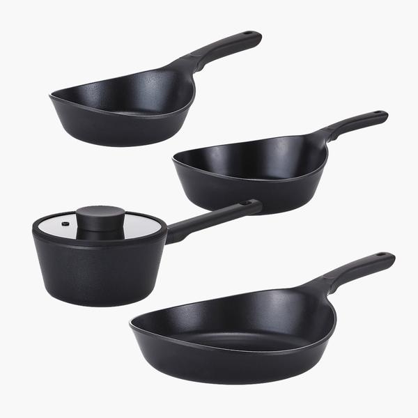 [네오플램] 불칸 IH 인덕션 쿡웨어 4종 세트 (프라이팬 20cm + 28cm + 궁중팬 24cm + 편수 냄비 18cm 4종 세트)