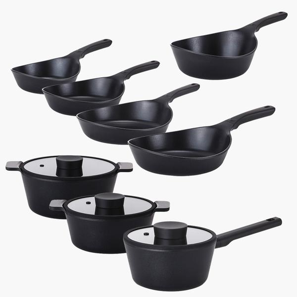 [네오플램] 불칸 IH 인덕션 쿡웨어 8종 세트 ( 프라이팬 20cm, 프라이팬 24cm, 프라이팬 26cm, 프라이팬 28cm, 궁중팬 24cm 편수 냄비 18cm, 양수 냄비 20cm, 양수 냄비 24cm )