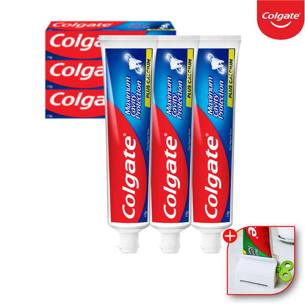 콜게이트 colgate 1450ppm 잇몸 충치 예방 불소 레귤러 치약 175gx3개+치약짜개