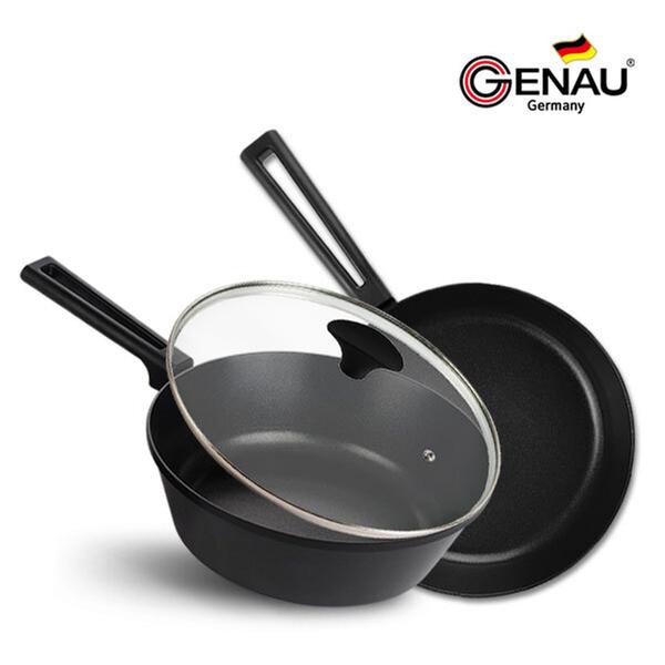 [제너] 펜슬러 인덕션 티타늄코팅 후라이팬 3종A (후라이팬 28cm, 궁중팬 28cm, 유리뚜껑)