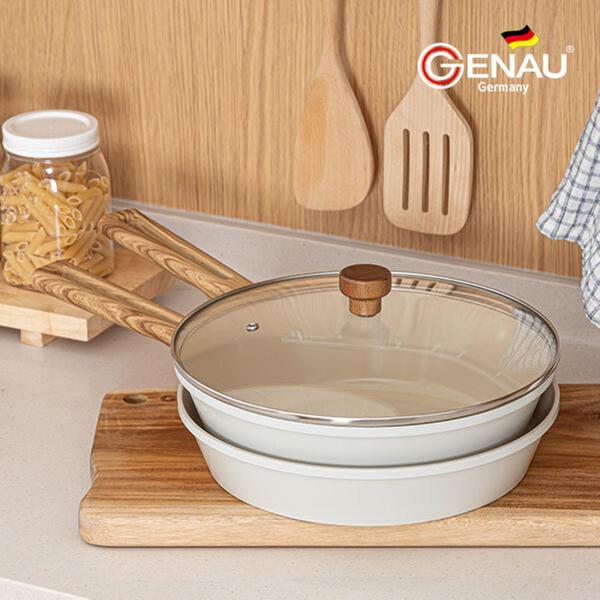 [제너] 루겐 IH 세라믹코팅 후라이팬 3종세트 (후라이팬 28cm, 궁중팬 28cm, 유리뚜껑)