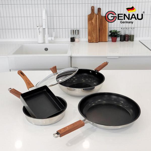 [제너] 하임 IH 스텐 후라이팬 5종세트 (에그팬 18cm, 후라이팬 20cm, 후라이팬 28cm, 궁중팬 28cm, 유리뚜껑)