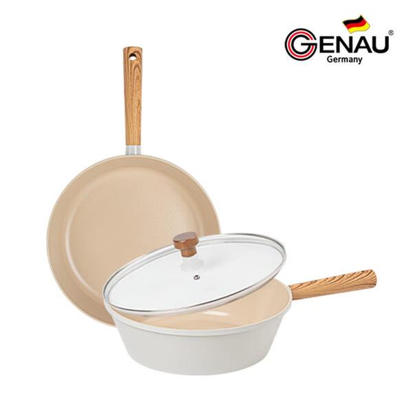 [제너] 리블리 IH 티타늄코팅 후라이팬 3종A (후라이팬 28cm, 궁중팬 28cm, 유리뚜껑 28cm)
