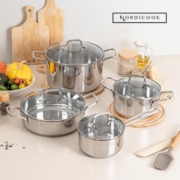 [노르디쿡] 스완 IH 스텐냄비 4종 (편수 16cm, 양수 18cm, 전골 24cm, 곰솥 24cm)