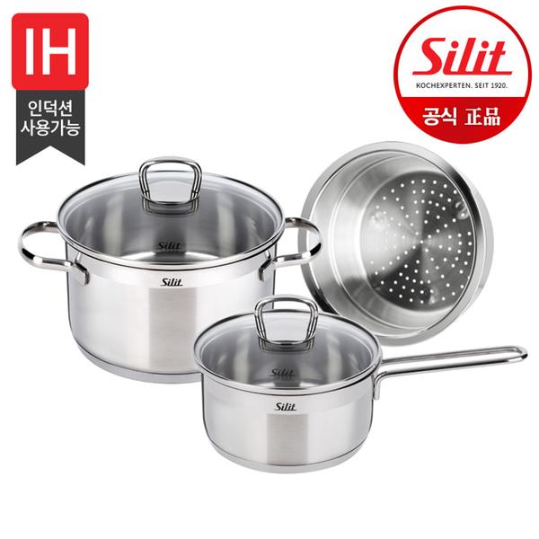 [실리트] 롬바르디아 냄비 2종 (16편수,20H)+찜기 세트