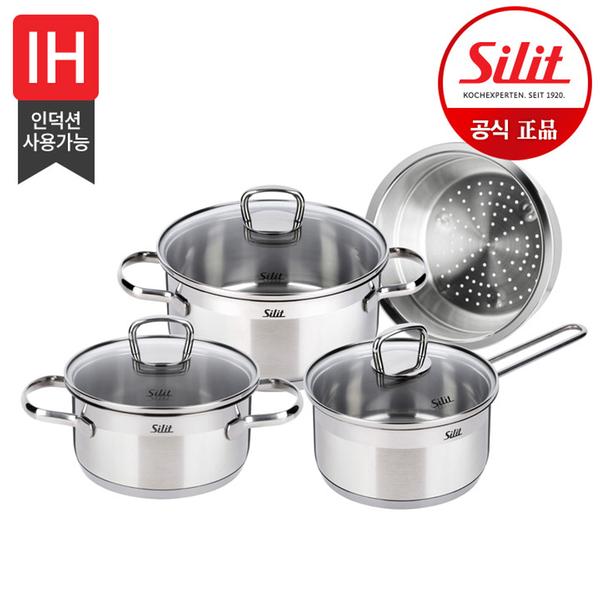 [실리트] 롬바르디아 실리썸 냄비 4종 세트 (16편수+16L+20L+20찜기)