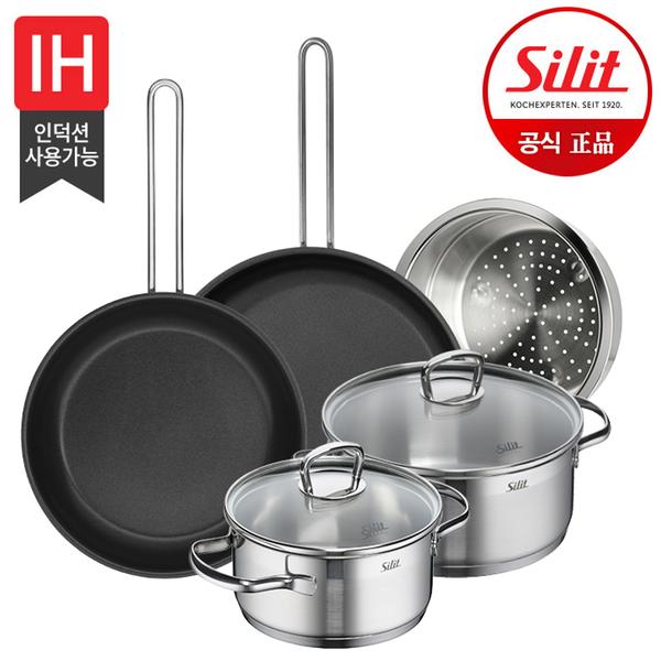 [실리트] 롬바르디아 스텐냄비+후라이팬 5종세트(16L+20L+찜기+F/P24+28)