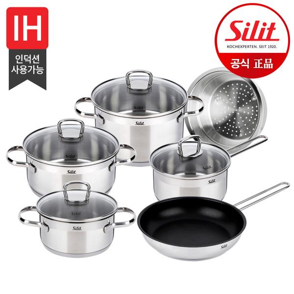 [실리트] 롬바르디아 스텐냄비+후라이팬 6종세트(16편수+16L+20L+20H+찜기+F/P24)