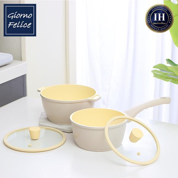 [죠르노펠리체] IH 하모니 멀티 냄비 2종 세트(편수 18cm+양수 20cm)