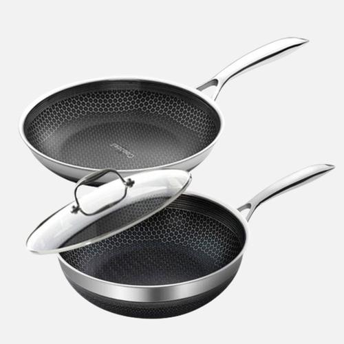 [Cookcell] 쿡셀 통3중 더블코팅 세라믹 블랙에디션 IH인덕션 프라이팬 3종 (프28+궁28+뚜)
