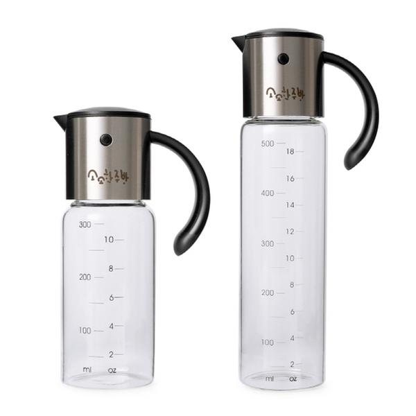 [소소한주방] 스텐글라스 오토오일병 320ml (자동오픈)