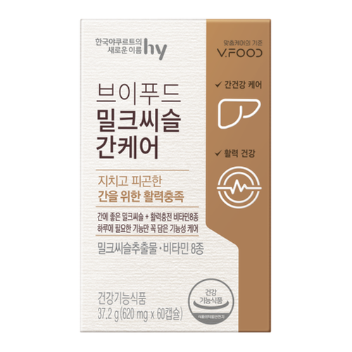 [한국야쿠르트] 브이푸드 밀크씨슬 간케어 620mg x 60캡슐