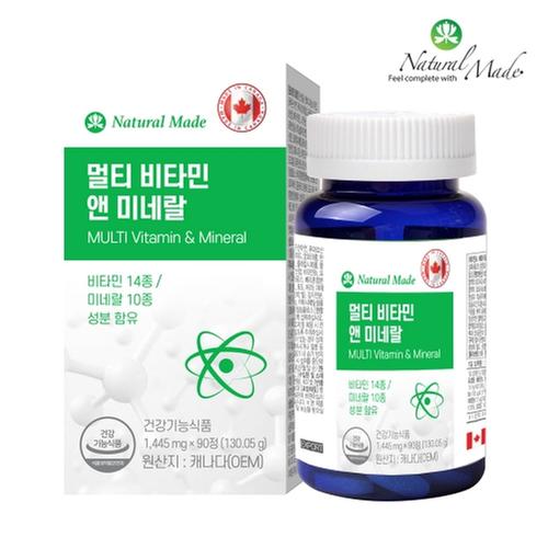 네츄럴메이드 멀티비타민 앤 미네랄  1,445mg x 90정