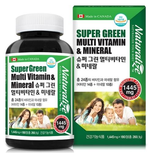 [네추럴라이즈] 슈퍼 그린 멀티비타민 & 미네랄 1,445mg x 180정