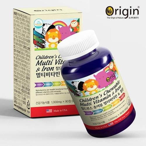 오리진 칠드런스 츄어블 멀티비타민 앤 철분 1,000mg x 90정