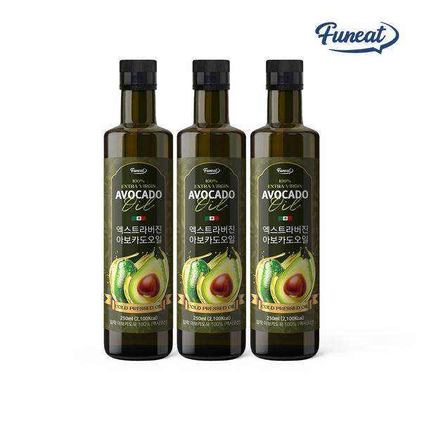 [퍼니트] HASS품종 프리미엄 1등급 엑스트라버진 아보카도오일 (250ml x 3병)