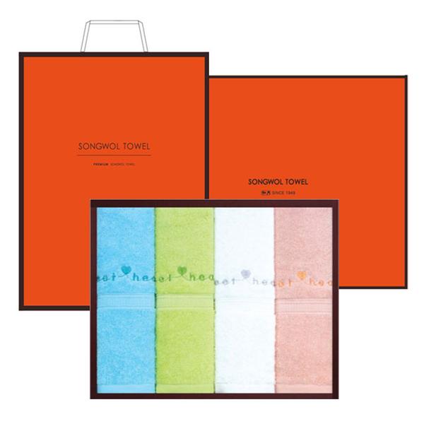 송월 스윗하트 하니 100g 고급면 20수 4매 선물세트+쇼핑백 기념수건 답례품