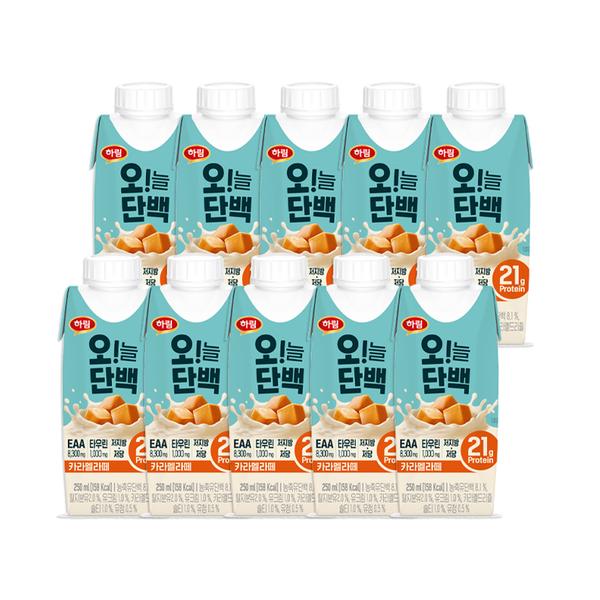 [하림] 오늘단백 카라멜 라떼 250ml 10개