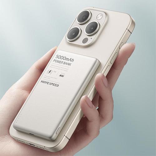 [무브스피드 X 고그랩] 아이폰/갤럭시 초슬림 초경량 맥세이프 보조배터리 5000mAh