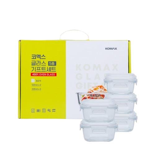 [코멕스] 오븐글라스 밀폐용기(반찬통) 5조 세트