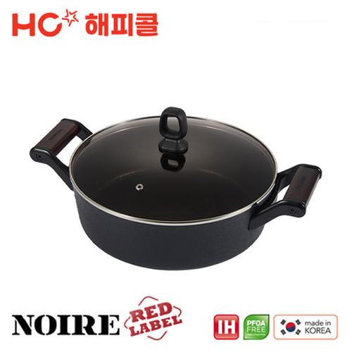[해피콜] 누아르 레드라벨 IH 캐서롤 26cm+유리뚜껑 26cm