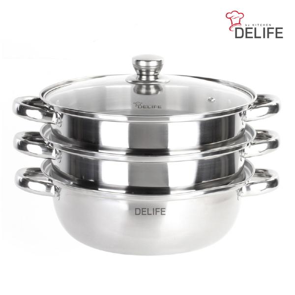 [디라이프] 스테인레스 인덕션 3단 찜전골냄비 28cm DLA-SP28