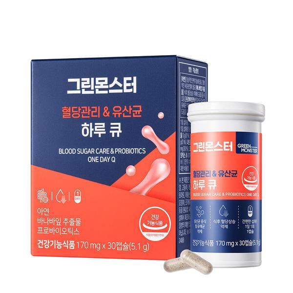 [그린몬스터] 혈당관리 유산균 하루 큐 (170mgx30캡슐)
