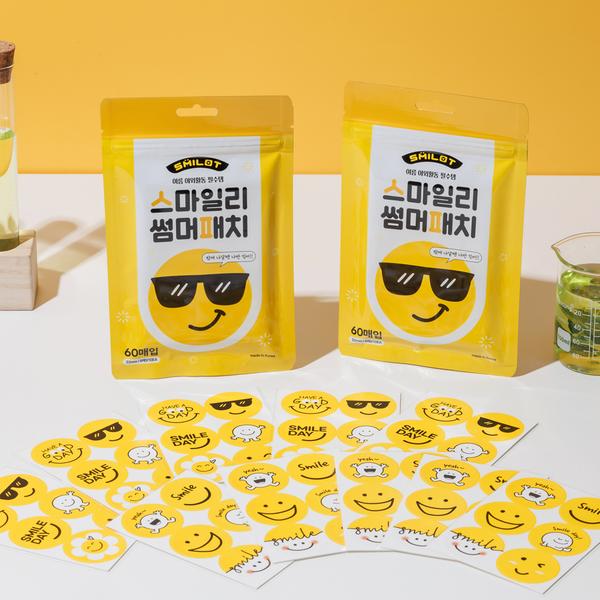 스마일리 썸머 모기패치 패션스티커 60매+60매. 24시간 지속 야외활동 필수템