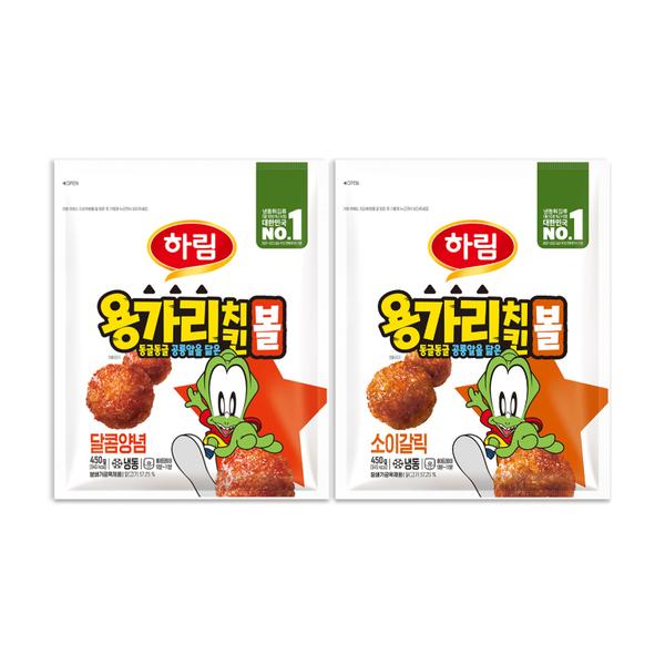 [하림] 용가리 치킨볼 달콤양념 450g 1개 +소이갈릭 450g 1개