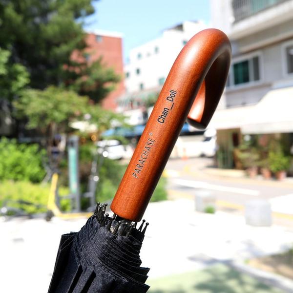 [무료각인] 파라체이스 곡자 레드우드 그립 대형 자동 장우산 G2