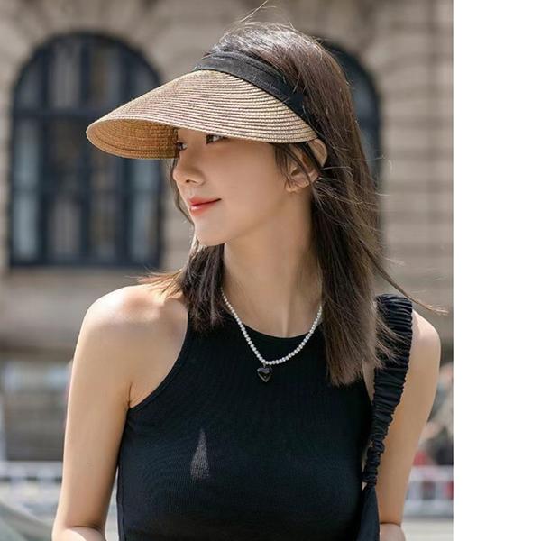  [1+1] 여성 라피아 UV차단모자 라탄 자외선 차단 썬캡 모자