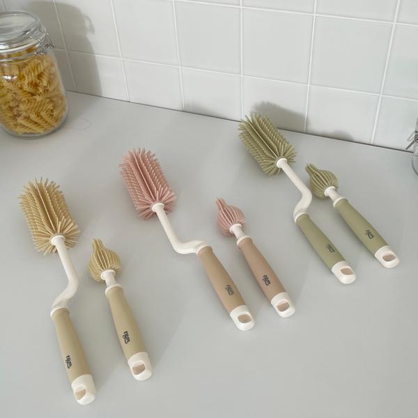 [티지엠] 실리콘 회전형 젖병솔 세트