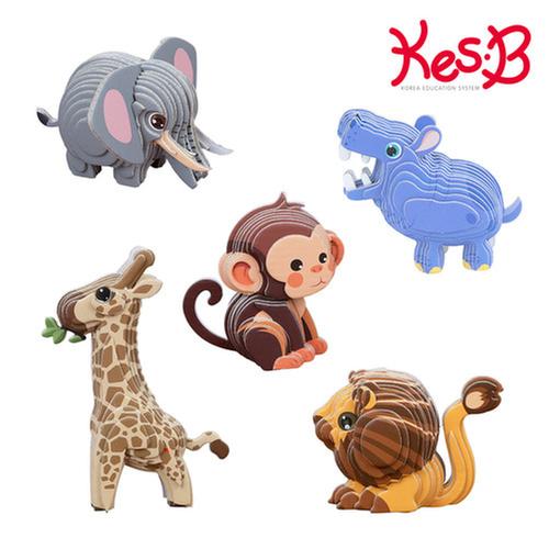★블프특가★[교구] 캐스B - 팝피 입체만들기 정글동물 (5종 세트)